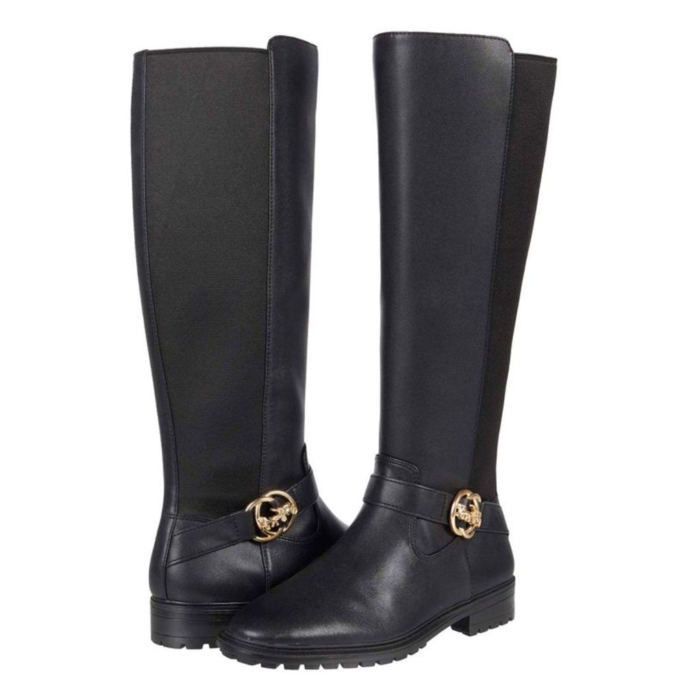 Coach Womens Farrah Logo Buckle Leather Boots 10 B Black - NIB $275 - Picture 6 of 7